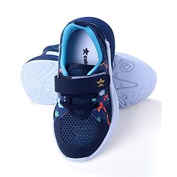 Cute Walk By Babyhug Velcro Closure Sneakers With Lace Detailing - Navy Blue