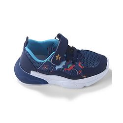 Cute Walk By Babyhug Velcro Closure Sneakers With Lace Detailing - Navy Blue