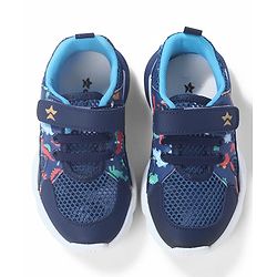 Cute Walk By Babyhug Velcro Closure Sneakers With Lace Detailing - Navy Blue