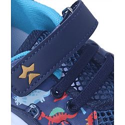 Cute Walk By Babyhug Velcro Closure Sneakers With Lace Detailing - Navy Blue