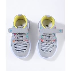 Cute Walk By Babyhug Velcro Closure Sneakers With Lace Detailing - Navy Blue