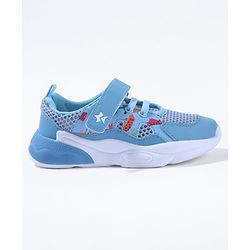 Cute Walk By Babyhug Velcro Closure Sneakers With Lace Detailing - Navy Blue