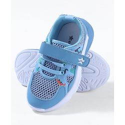 Cute Walk By Babyhug Velcro Closure Sneakers With Lace Detailing - Navy Blue