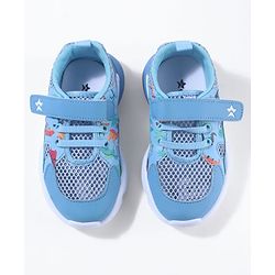 Cute Walk By Babyhug Velcro Closure Sneakers With Lace Detailing - Navy Blue