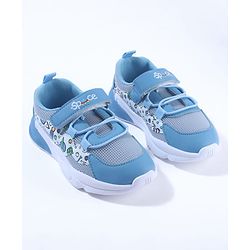 Cute Walk by Babyhug Velcro Closure Sneaker Shoes With Space Theme Print - Blue