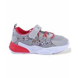 Cute Walk by Babyhug Velcro Closure Sneaker Shoes With Space Theme Print - Blue