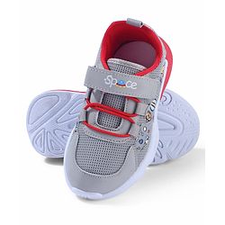 Cute Walk by Babyhug Velcro Closure Sneaker Shoes With Space Theme Print - Blue