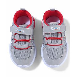 Cute Walk by Babyhug Velcro Closure Sneaker Shoes With Space Theme Print - Blue