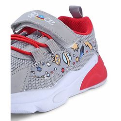 Cute Walk by Babyhug Velcro Closure Sneaker Shoes With Space Theme Print - Blue