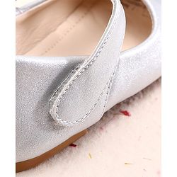 Cute Walk by Babyhug Ballerina With Velcro Closure and Floral Applique - Silver