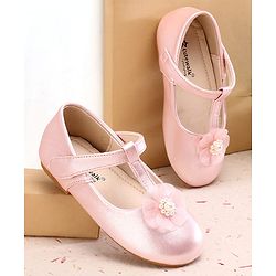 Cute Walk by Babyhug Ballerina With Velcro Closure and Floral Applique - Silver
