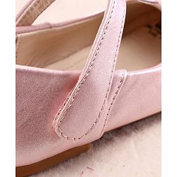 Cute Walk by Babyhug Ballerina With Velcro Closure and Floral Applique - Silver