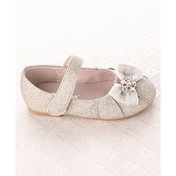 Cute Walk by Babyhug Velcro Closure Ballerina With Bow Applique - Silver