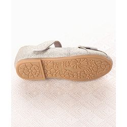 Cute Walk by Babyhug Velcro Closure Ballerina With Bow Applique - Silver