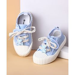 Cute Walk by Babyhug Casual Shoes with Velcro Closure & Teddy Applique - Blue