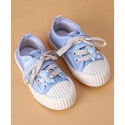 Cute Walk by Babyhug Casual Shoes with Velcro Closure & Teddy Applique - Blue