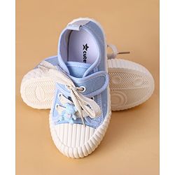 Cute Walk by Babyhug Casual Shoes with Velcro Closure & Teddy Applique - Blue