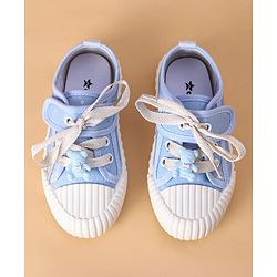 Cute Walk by Babyhug Casual Shoes with Velcro Closure & Teddy Applique - Blue