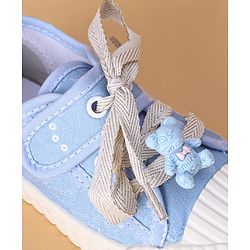 Cute Walk by Babyhug Casual Shoes with Velcro Closure & Teddy Applique - Blue