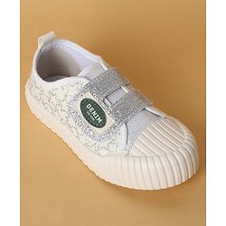 Cute Walk by Babyhug Casual Shoes with Velcro Closure & Glitter Print - Golden