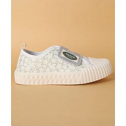 Cute Walk by Babyhug Casual Shoes with Velcro Closure & Glitter Print - Golden