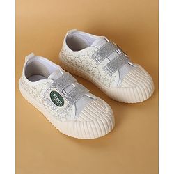 Cute Walk by Babyhug Casual Shoes with Velcro Closure & Glitter Print - Golden