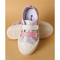 Cute Walk by Babyhug Casual Shoes with Velcro Closure & Glittery Cartoon Print - Pink