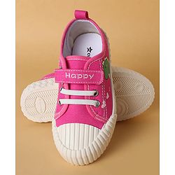 Cute Walk by Babyhug Casual Shoes with Velcro Closure & Dino Print - Fuchsia