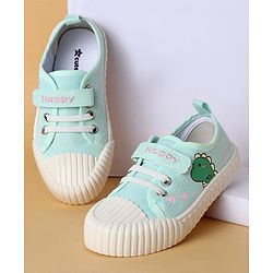 Cute Walk by Babyhug Casual Shoes with Velcro Closure & Dino Print - Light Green