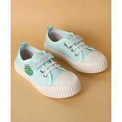 Cute Walk by Babyhug Casual Shoes with Velcro Closure & Dino Print - Light Green