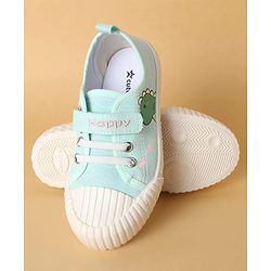 Cute Walk by Babyhug Casual Shoes with Velcro Closure & Dino Print - Light Green