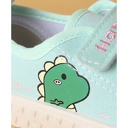 Cute Walk by Babyhug Casual Shoes with Velcro Closure & Dino Print - Light Green