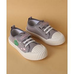 Cute Walk by Babyhug Casual Shoes with Velcro Closure & Dino Print - Light Green