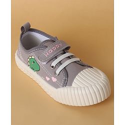 Cute Walk by Babyhug Casual Shoes with Velcro Closure & Dino Print - Light Green