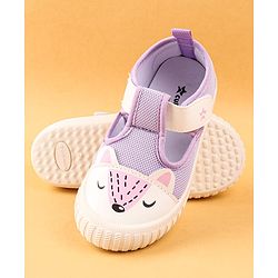 Cute Walk by Babyhug Casual Shoes with Velcro Closure & Animal Print - Purple