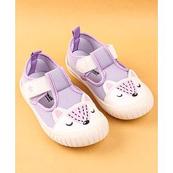 Cute Walk by Babyhug Casual Shoes with Velcro Closure & Animal Print - Purple