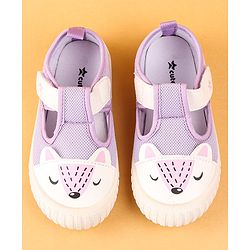 Cute Walk by Babyhug Casual Shoes with Velcro Closure & Animal Print - Purple