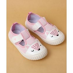 Cute Walk by Babyhug Casual Shoes with Velcro Closure & Animal Print - Purple