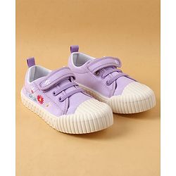 Cute Walk by Babyhug Casual Shoes with Velcro Closure & Floral Embroidery - Purple