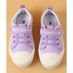 Cute Walk by Babyhug Casual Shoes with Velcro Closure & Floral Embroidery - Purple