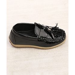 Cute Walk by Babyhug Slip On Loafers With Applique - Black