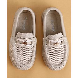 Cute Walk by Babyhug Slip On Solid Loafers - Beige