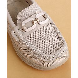 Cute Walk by Babyhug Slip On Solid Loafers - Beige