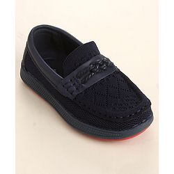 Cute Walk by Babyhug Slip On Solid Loafer - Navy Blue
