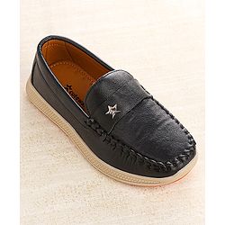 Cute Walk by Babyhug Slip On Solid Loafers - Black