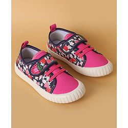 Cute Walk by Babyhug Casual Shoes with Velcro Closure & Strawberry Print - Red