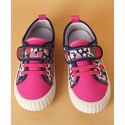 Cute Walk by Babyhug Casual Shoes with Velcro Closure & Strawberry Print - Red