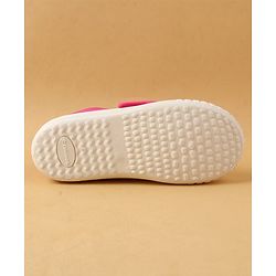Cute Walk by Babyhug Casual Shoes with Floral Applique & Velcro Closure - Dark Pink
