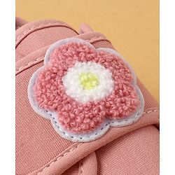 Cute Walk by Babyhug Casual Shoes with Floral Applique & Velcro Closure - Dark Pink
