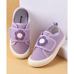 Cute Walk by Babyhug Casual Shoes with Floral Applique & Velcro Closure - Dark Pink